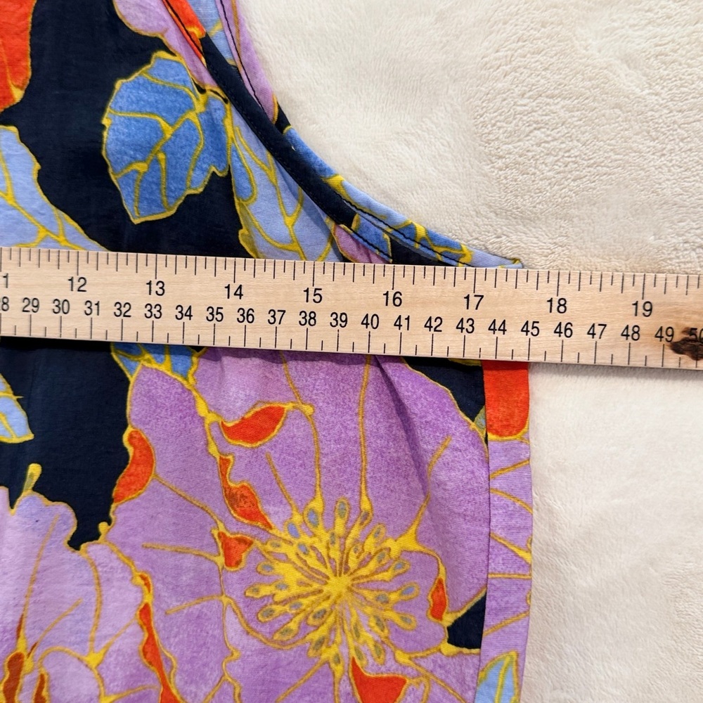 LOFT Petite Floral Romper MP Multicolor Tie Waist Adjustable Spaghetti Straps - Picture 3 of 10